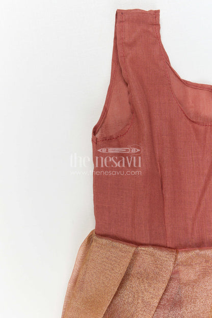 The Nesavu Pattu Pavadai Girls Pattu Pavadai for Festive Functions and Temple Celebrations Nesavu Nesavu Girls Pattu Pavadai For Festive Functions And Temple Celebrations With Semi Banaras Art Silk Design