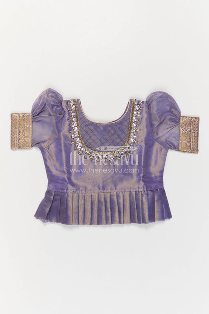 The Nesavu Pattu Pavadai Girls Pattu Pavadai for Festive Occasions and Family Functions Nesavu Nesavu Girls Pattu Pavadai For Festive Occasions With Blend Silk And Tissue Skirt Traditional Design