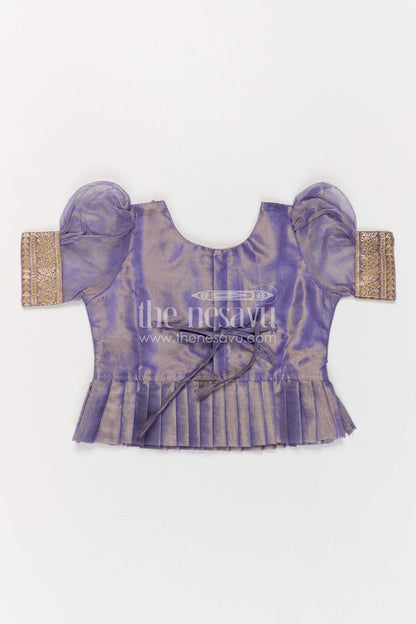 The Nesavu Pattu Pavadai Girls Pattu Pavadai for Festive Occasions and Family Functions Nesavu Nesavu Girls Pattu Pavadai For Festive Occasions With Blend Silk And Tissue Skirt Traditional Design