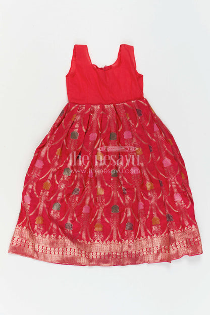The Nesavu Pattu Pavadai Girls Pattu Pavadai for Temple Visits and Festive Dressing Nesavu Nesavu Girls Pattu Pavadai For Temple Visits And Festive Dressing With Semi Banaras Silk And Traditional Design