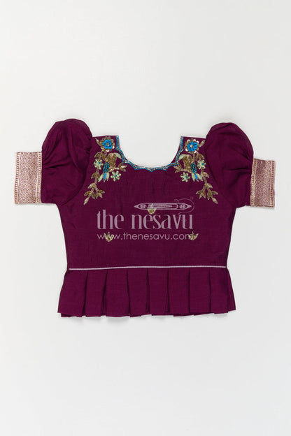 The Nesavu Pattu Pavadai Girls Pattu Pavadai for Weddings and Traditional Celebrations Nesavu Nesavu Girls Pattu Pavadai For Weddings With Blend Silk And Tissue Bottom Festive Traditional Design