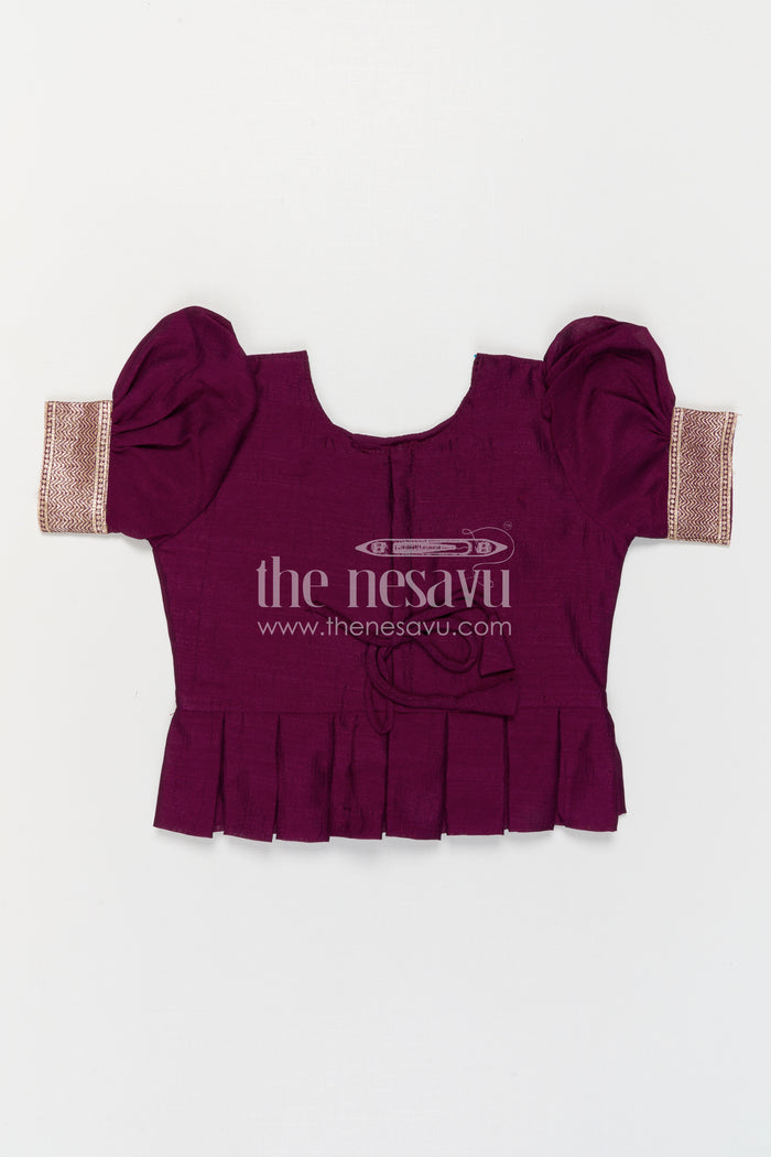 The Nesavu Pattu Pavadai Girls Pattu Pavadai for Weddings and Traditional Celebrations Nesavu Nesavu Girls Pattu Pavadai For Weddings With Blend Silk And Tissue Bottom Festive Traditional Design