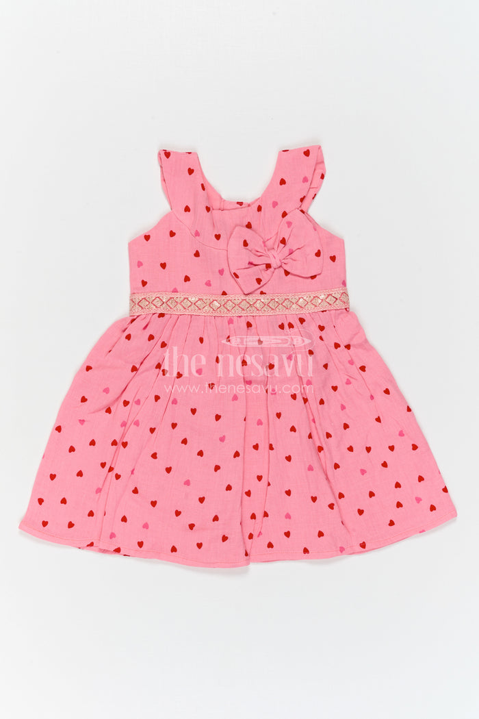 The Nesavu Girls Cotton Frock Girls Printed Frock for Birthdays and Playful Outings Nesavu Nesavu Girls Muslin Cotton Frock With Digital Print For Birthdays And Playful Outings