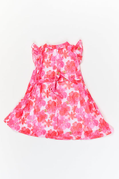 The Nesavu Girls Fancy Frock Girls Printed Frock for Twirling and Festive Photoshoots Nesavu Nesavu girls digital floral georgette frock for twirling, birthdays, and festive outings
