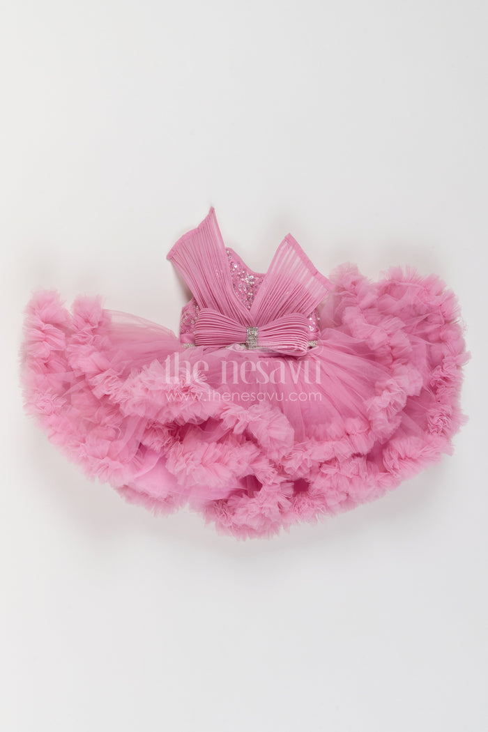 The Nesavu Girls Fancy Party Frock Girls Ruffle Frock for Birthday Photoshoots and Princess Parties Nesavu Nesavu Girls Net Ruffle Frock For Birthday Photoshoots Princess Parties And Milestone Celebrations