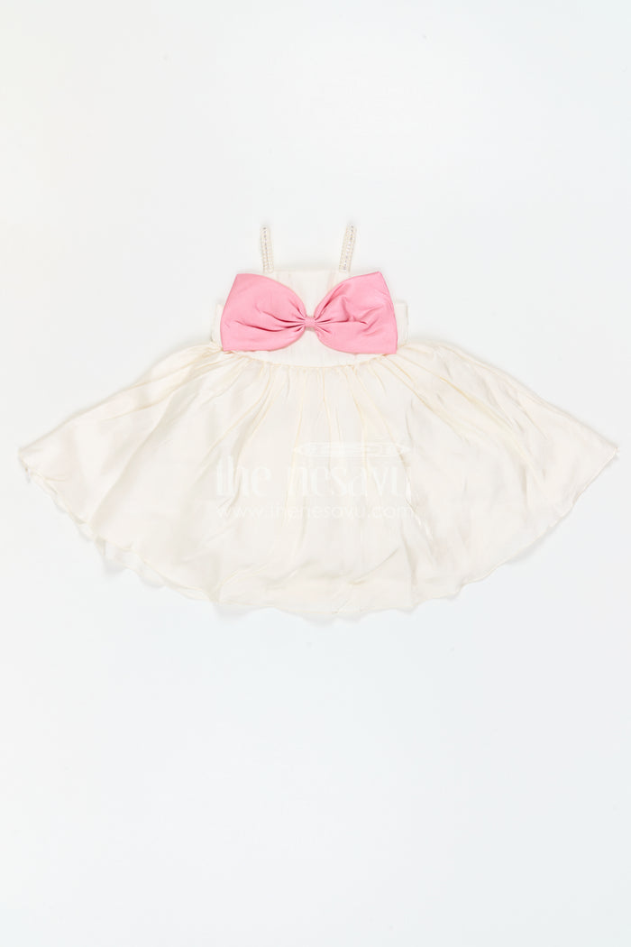 The Nesavu Girls Fancy Party Frock Girls Satin Party Frock for Birthdays and Special Occasions Nesavu Nesavu Girls Satin Party Frock With Bow Detailing For Birthdays And Festive Celebrations