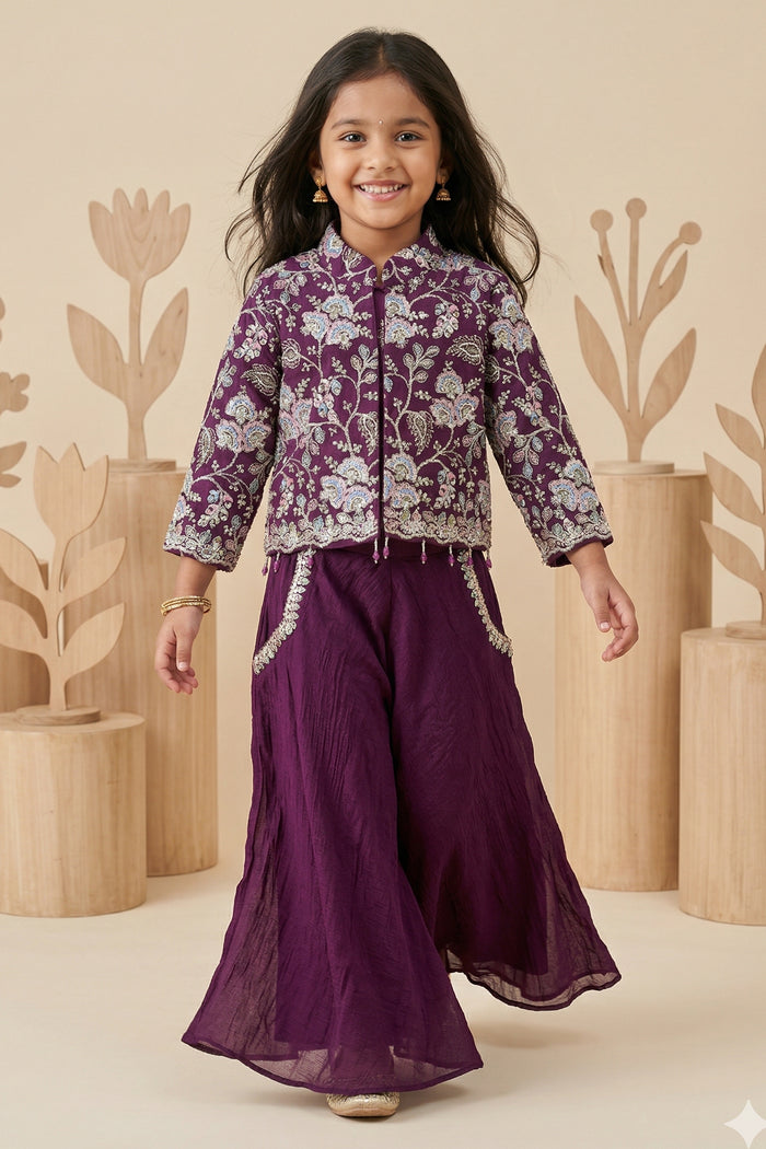 Girls Sharara Dress Set for Weddings and Festive Celebrations