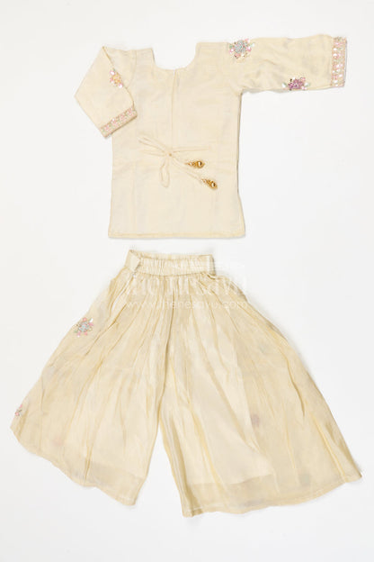 The Nesavu Girls Sharara / Plazo Set Girls Sharara Set for Diwali and Celebrations Nesavu Nesavu girls sharara set for weddings and festive celebrations viscose silk outfit with designer embroidery