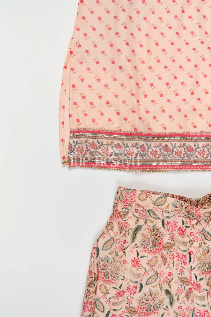 The Nesavu Girls Sharara / Plazo Set Girls Sharara Set for Family Gatherings and Festive Outings Nesavu Nesavu Girls Sharara Set For Festive Outings With Georgette Digital Print And Comfortable Flared Design