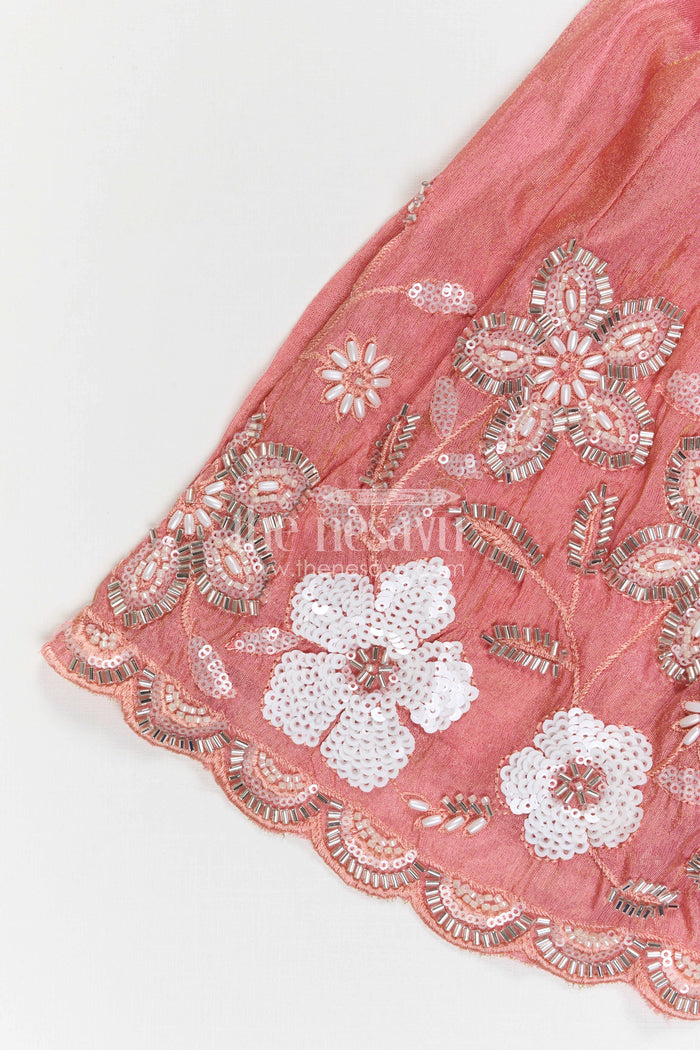 The Nesavu Girls Sharara / Plazo Set Girls Sharara Set for Festive Functions and Wedding Wear Nesavu Nesavu Girls Sharara Set For Weddings And Festive Occasions With Viscose Silk And Designer Embroidery