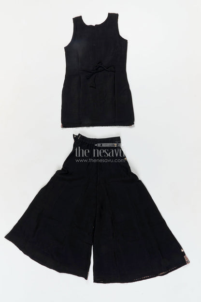 The Nesavu Girls Sharara / Plazo Set Girls Sharara Set for Festive Occasions and Cultural Events Nesavu Nesavu girls georgette sharara set with straight-cut top for weddings and festive functions