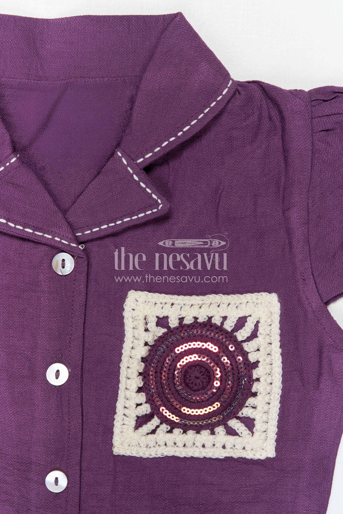 The Nesavu Girls Sharara / Plazo Set Girls Sharara Set for Festive Occasions and Family Functions Nesavu Nesavu Girls Sharara Set For Festive Occasions And Family Functions In Soft Cotton Blend Ethnic Wear