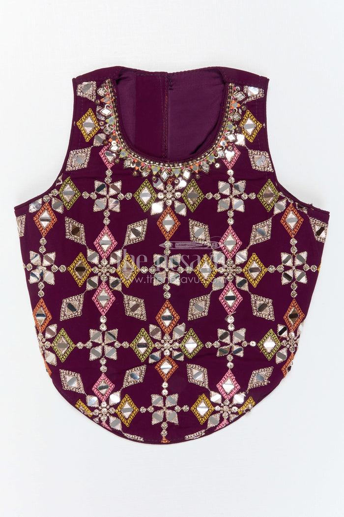 The Nesavu Girls Sharara / Plazo Set Girls Sharara Set for Festive Occasions and Weddings Nesavu Nesavu Girls Sharara Set Georgette With Designer Embroidery Yoke For Weddings And Festive Wear