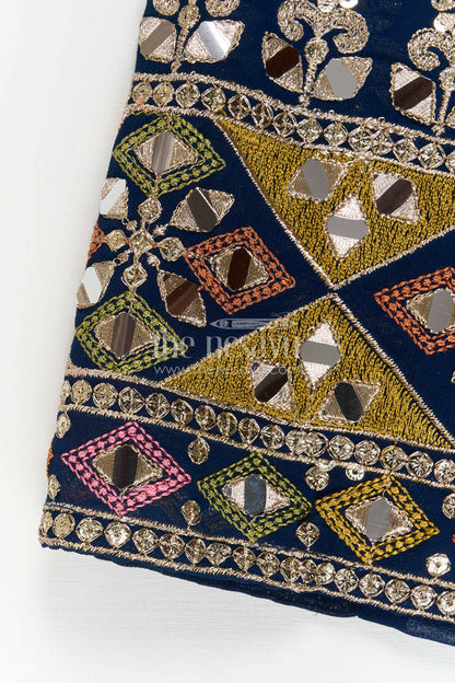 The Nesavu Girls Sharara / Plazo Set Girls Sharara Set for Festive Weddings and Special Occasions Nesavu Nesavu Girls Georgette Sharara Set For Festive Weddings And Special Occasions With Designer Embroidery