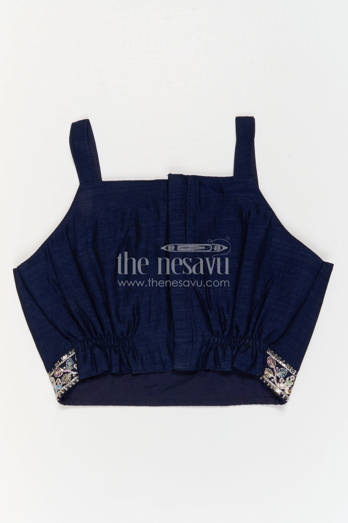 The Nesavu Girls Sharara / Plazo Set Girls Sharara Set for Sangeeth and Festive Occasions Nesavu Nesavu Girls Sharara Set For Weddings And Festive Occasions With Embroidered Jacket And Flowy Pants