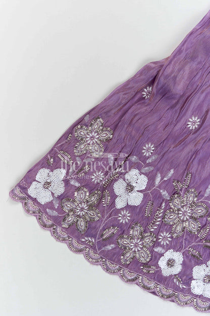 The Nesavu Girls Sharara / Plazo Set Girls Sharara Set for Weddings and Festival Celebrations Nesavu Nesavu girls viscose silk sharara set with designer embroidery for weddings and festive occasions