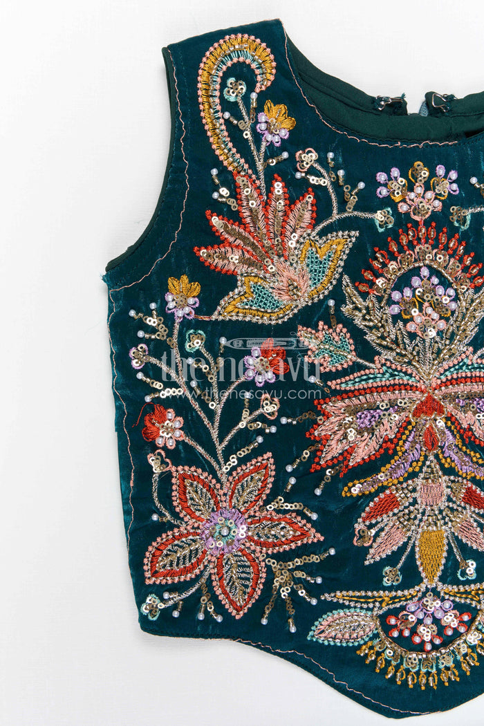 The Nesavu Girls Sharara / Plazo Set Girls Sharara Set for Weddings and Festival Family Celebrations Nesavu Nesavu girls glaze organza sharara set for weddings and festive celebrations with designer embroidery