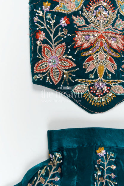 The Nesavu Girls Sharara / Plazo Set Girls Sharara Set for Weddings and Festival Family Celebrations Nesavu Nesavu girls glaze organza sharara set for weddings and festive celebrations with designer embroidery