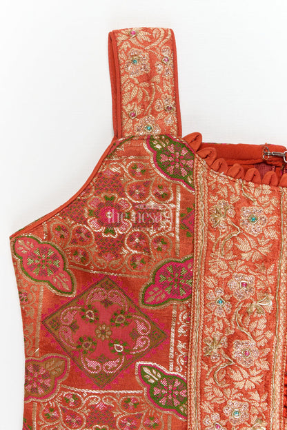 The Nesavu Girls Sharara / Plazo Set Girls Sharara Set for Weddings and Festive Family Events Nesavu Nesavu girls sharara and palazzo set for weddings and festive occasions with embroidered yoke