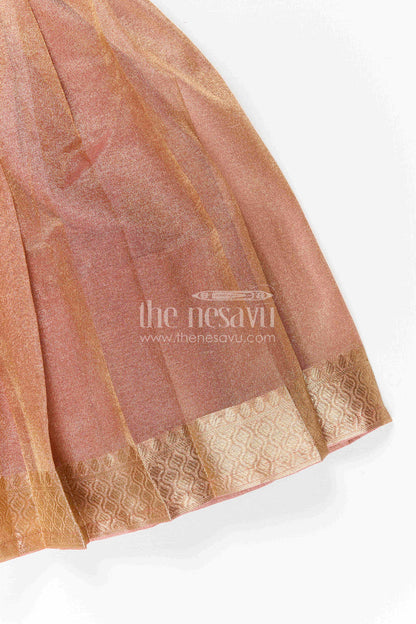 The Nesavu Silk Frock Girls Silk Frock for Birthday Parties and Festive Photoshoots Nesavu Nesavu Girls Semi Banaras Silk Frock With Elegant Bodice For Birthdays And Celebrations
