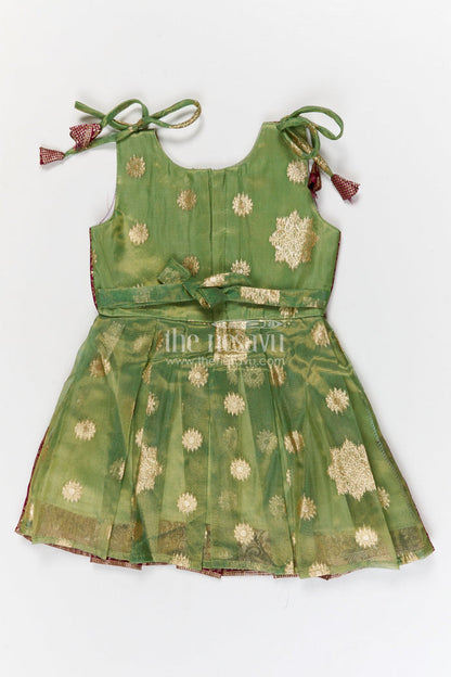 The Nesavu Silk Frock Girls Silk Frock for Festive Weddings and Celebrations Nesavu Nesavu girls blend silk frock with tissue bottom for festive weddings