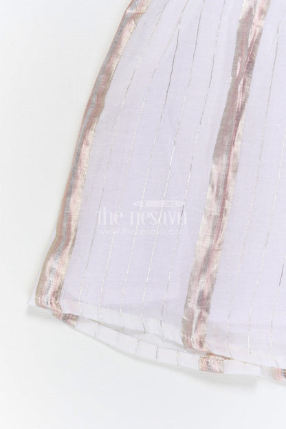 The Nesavu Girls Cotton Frock Girls Striped Frock for Festive Outings and Family Gatherings Nesavu Nesavu Girls Striped Cotton Frock For Festive Outings And Family Celebrations