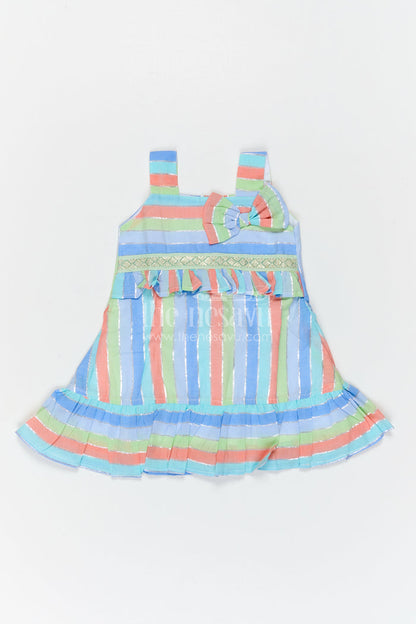 The Nesavu Girls Cotton Frock Girls Striped Frock for Summer Outings and Playful Days Nesavu Nesavu Girls Striped Cotton Frock For Summer Outings And Playful Celebrations
