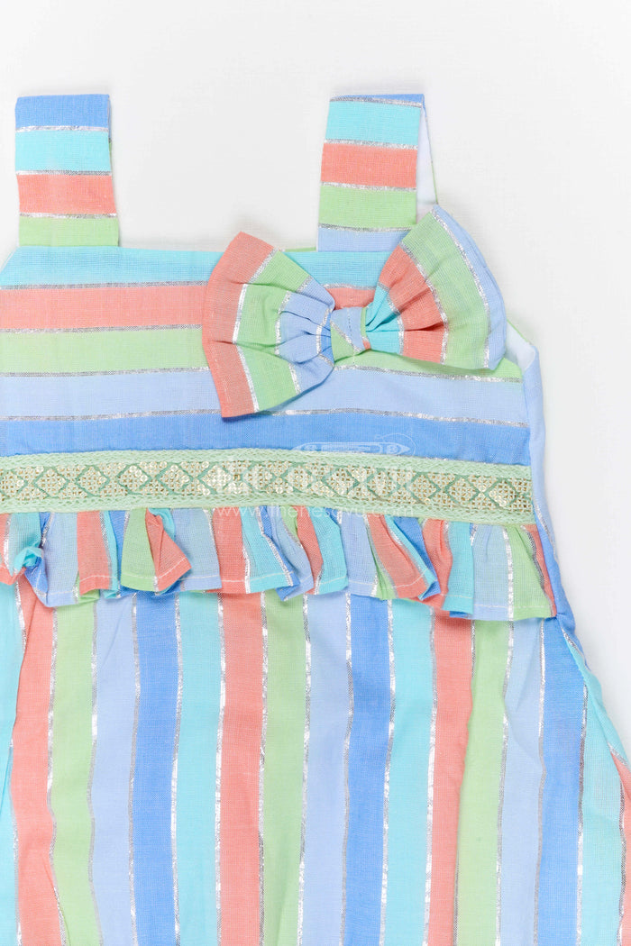 The Nesavu Girls Cotton Frock Girls Striped Frock for Summer Outings and Playful Days Nesavu Nesavu Girls Striped Cotton Frock For Summer Outings And Playful Celebrations