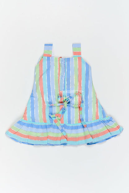 The Nesavu Girls Cotton Frock Girls Striped Frock for Summer Outings and Playful Days Nesavu Nesavu Girls Striped Cotton Frock For Summer Outings And Playful Celebrations