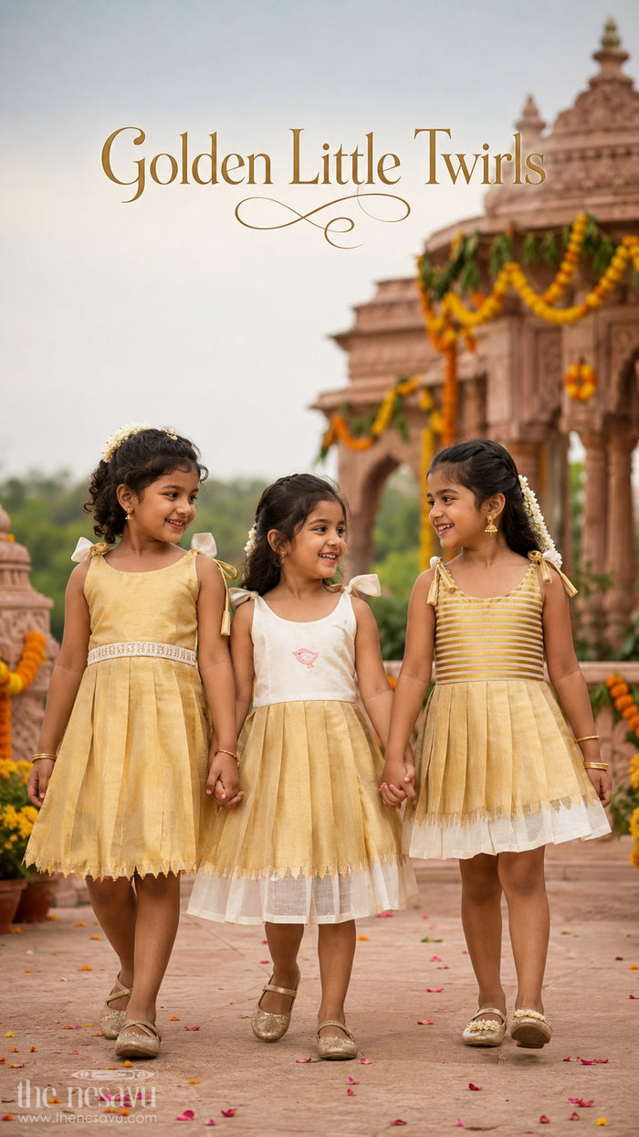 Girls Tissue Silk Frock for Festive Birthday Parties