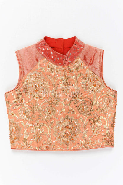 The Nesavu Girls Lehenga Choli Girls Traditional Lehenga Set for Festive Functions and Celebrations Nesavu Nesavu Girls Traditional Lehenga Set With Embroidered Yoke For Festive Family Celebrations