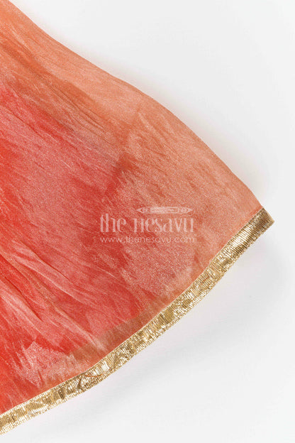 The Nesavu Girls Lehenga Choli Girls Traditional Lehenga Set for Festive Functions and Celebrations Nesavu Nesavu Girls Traditional Lehenga Set With Embroidered Yoke For Festive Family Celebrations