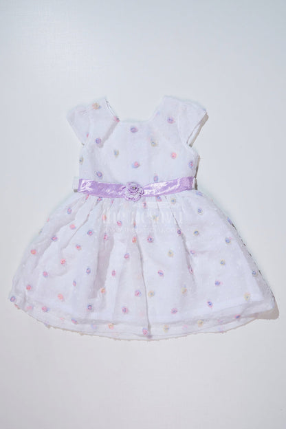 The Nesavu Girls Cotton Frock Girls White Frock with Delicate Floral Embroidery and Satin Bow for Elegant Look Nesavu 20 (3Y) / White GFC1625A-20 Girls White Frock Floral Embroidery Satin Bow Special Occasions | The Nesavu