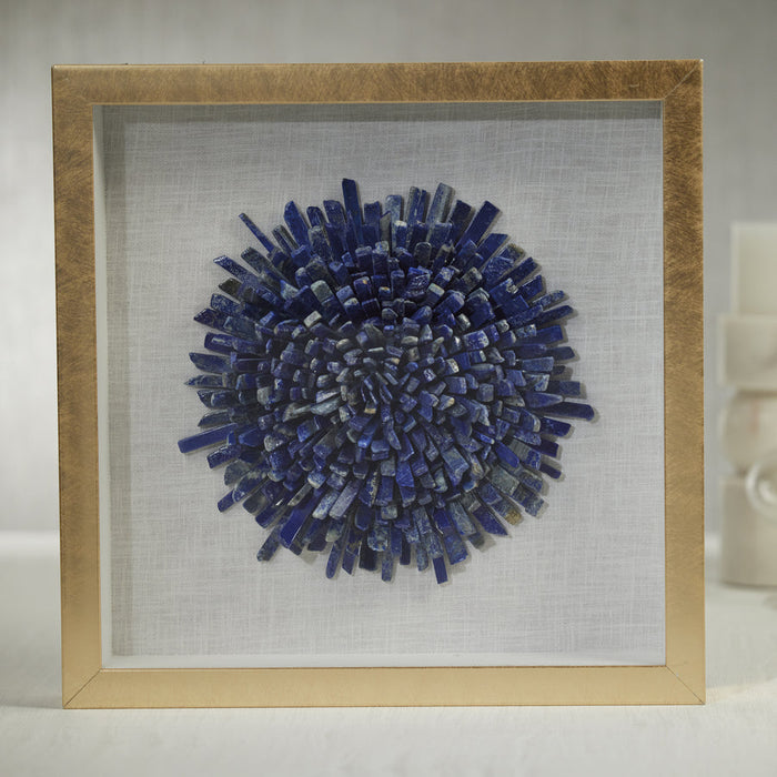 Gold Framed Blue Lapis Flower 16" x 16" - DEC by Carlyle Avenue