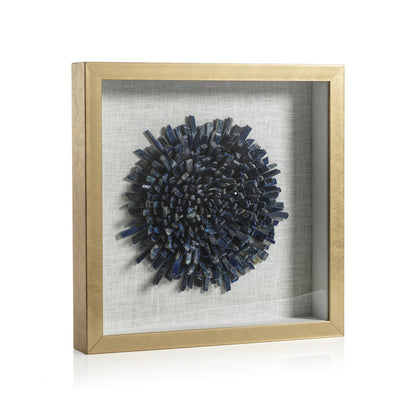 Gold Framed Blue Lapis Flower 16" x 16" - DEC by Carlyle Avenue