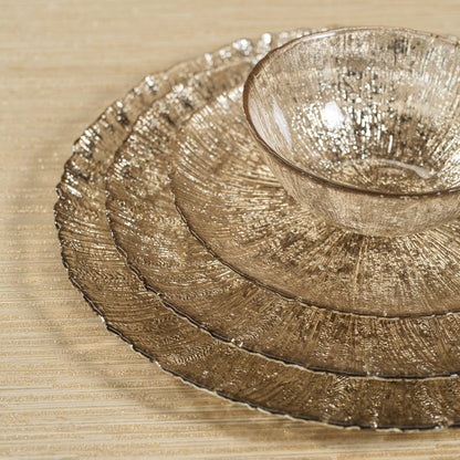 Luminara Fusion Glass Platter - Golden Silver - Serveware by Carlyle Avenue