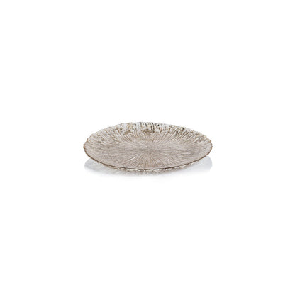 Luminara Fusion Glass Platter - Golden Silver - Serveware by Carlyle Avenue