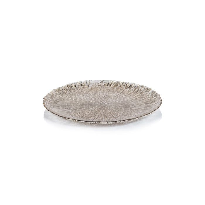 Luminara Fusion Glass Platter - Golden Silver - Serveware by Carlyle Avenue