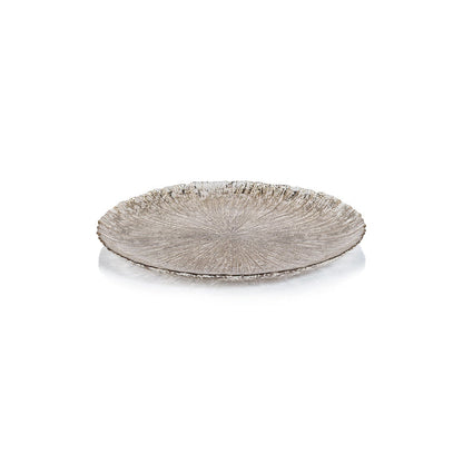 Luminara Fusion Glass Platter - Golden Silver - Serveware by Carlyle Avenue