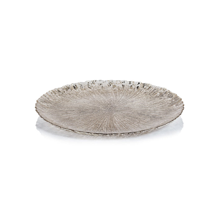 Luminara Fusion Glass Platter - Golden Silver - Serveware by Carlyle Avenue