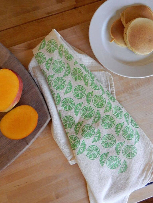Green Lime Citrus Kitchen Towel, Tea Towel