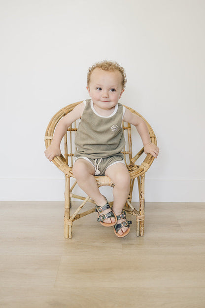 Green Terry Cloth Short Set