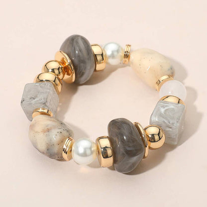 Grey Chunky Resin Pebble Bracelet
