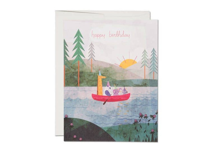 Happy Canoe birthday greeting card