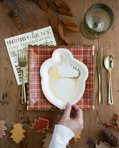 Harvest Plaid 9" Scalloped Plate