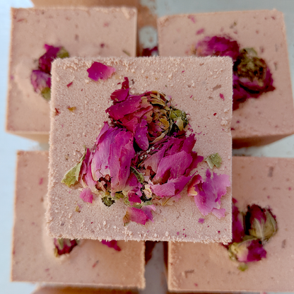 Herbal-Infused Rose Bath Bomb