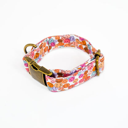 Hippie Happy Cotton Dog Collar