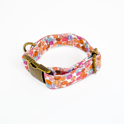 Hippie Happy Cotton Dog Collar