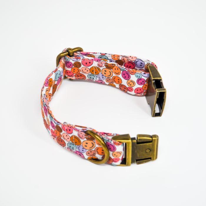 Hippie Happy Cotton Dog Collar