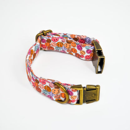 Hippie Happy Cotton Dog Collar
